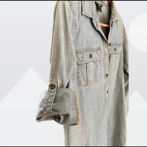 ⭐️⭐️HOST PICK ⭐️⭐️ J. Crew Blue Chambray Shirtdress- Size XS - Picture 3 of 5